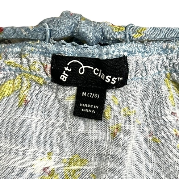 Art Class Girls Blue Floral Dress - Size Medium 7/8 - Picture 5 of 6